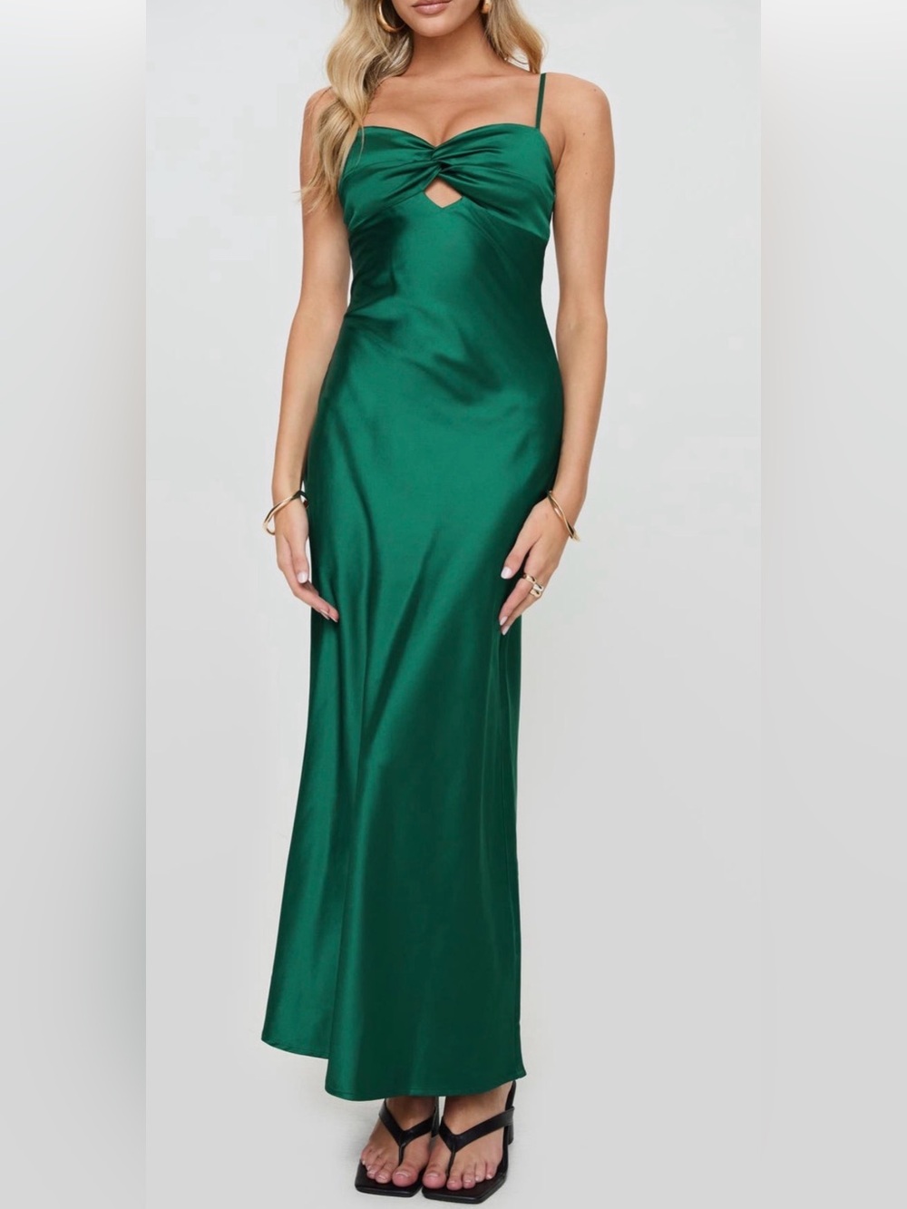 Princess Polly Blackthorn Satin Maxi Dress Sz:8